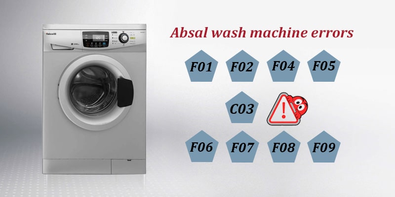 لیست کامل کدهای خطا و ارورهای ماشین لباسشویی آبسال+ نحوه رفع