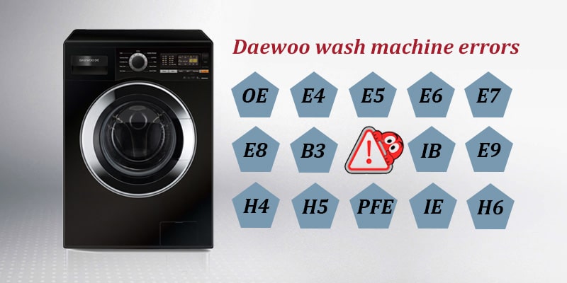 لیست کامل کدهای خطا و ارورهای ماشین لباسشویی دوو تمام مدل ها+ نحوه رفع